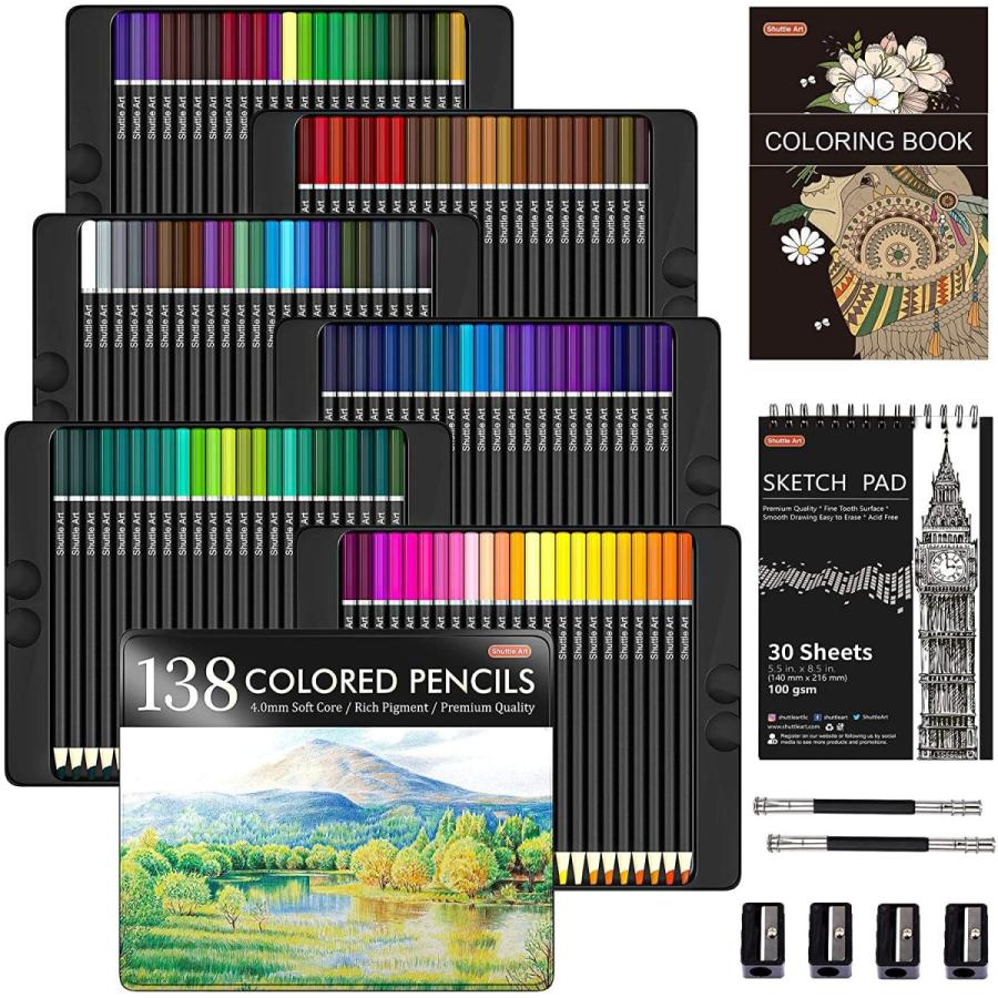 登場 138色セット 色鉛筆 Art Shuttle 油性色鉛筆 デッ デザイン イラスト 鉛筆削り スケッチブック メタリック色 大人の塗り絵 カラーペン 色鉛筆 Fdctheclub Com