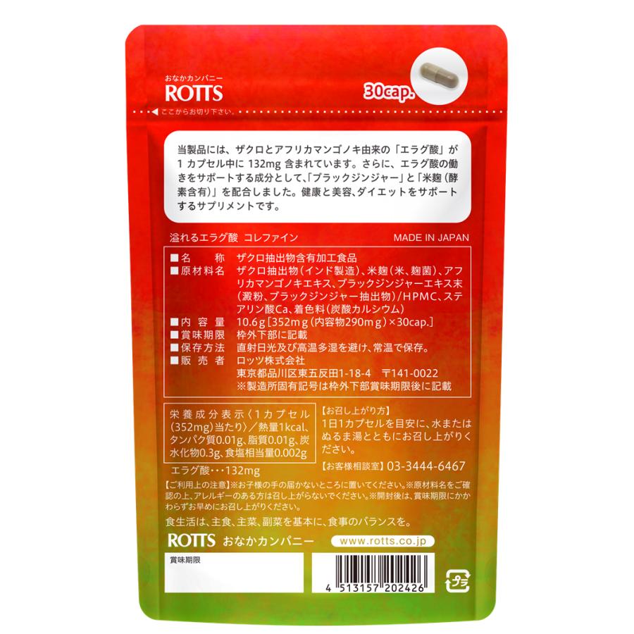 ROTTS エラグ酸 サプリ 132mg 高配合 溢れるエラグ酸 コレファイン（30