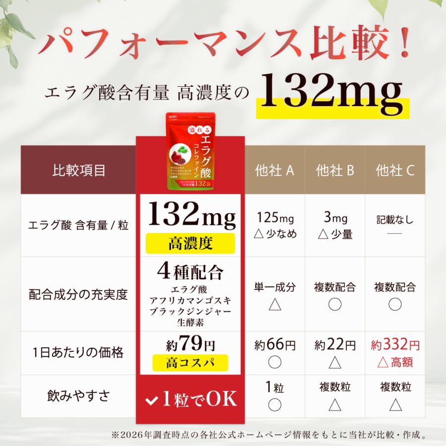 ROTTS エラグ酸 [3個セット] 132mg 高配合 サプリ 溢れるエラグ酸 コレ