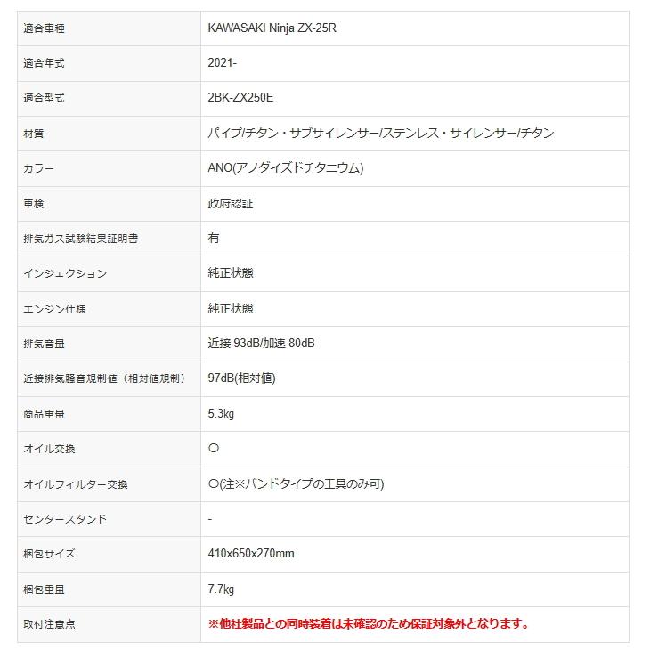 モリワキ 01810-L3254-00 (KAWASAKI : Ninja ZX-25R '21-) Full モリワキ 01810-L3254-00 (KAWASAKI : Ninja ZX-25R '21-) Full