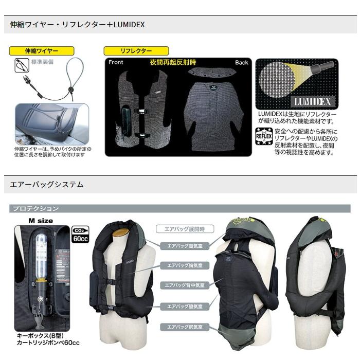 hit-air MLV2-RC ヒットエアー 一体型エアバッグ・ハーネス バイク用 