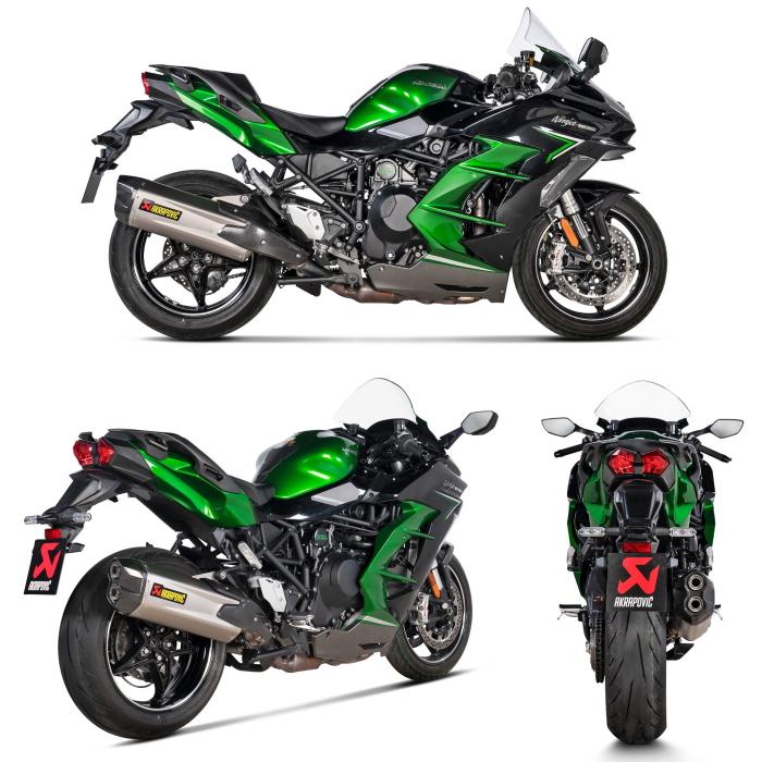 アクラポビッチ AKRAPOVIC S-K10SO30-HGITJPP スリップオンマフラー チタン JMCA認証 (KAWASAKI : NINJA H2SX '22-23、NINJA H2SX SE '22-23) バイク (P)の画像