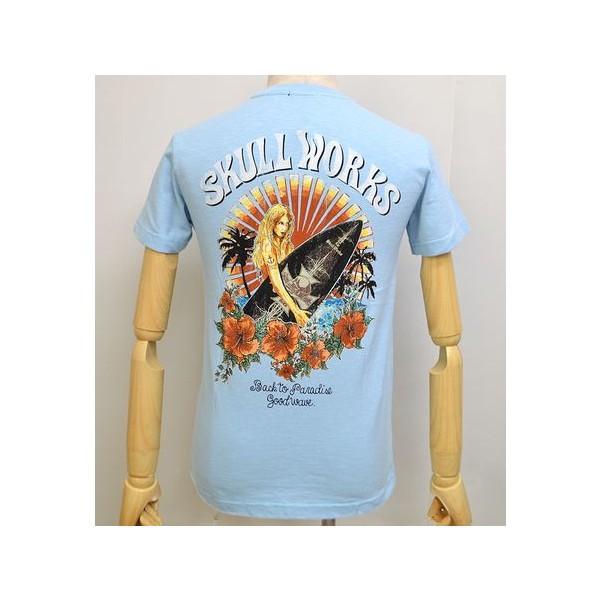 スカルワークス SKULL WORKS Tシャツ サーフレディ 111422 サックス色｜roughriders