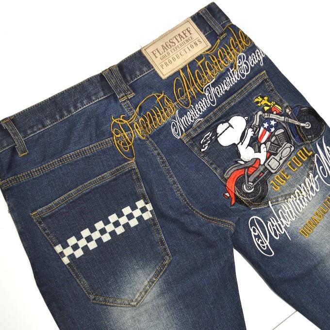 フラッグスタッフ スヌーピー 4921 Flag Staff Snoopy スヌーピーバイク刺繍デニムパンツ ジーンズ 4921 Rough Riders 通販 Yahoo ショッピング