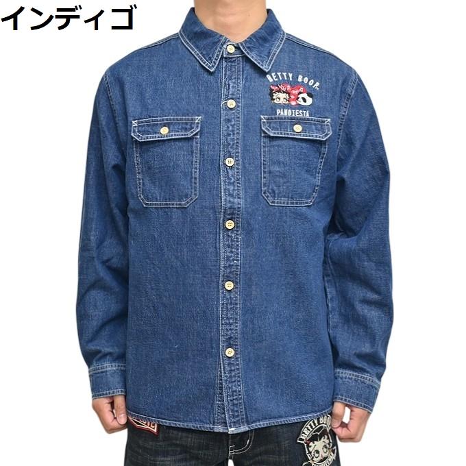 パンディエスタ ジャパン ベティブープ 516601 デニムシャツ 長袖シャツ ハート ベティちゃん PANDIESTA JAPAN メンズ | PANDIESTA | 04