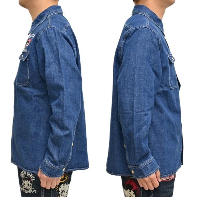 パンディエスタ ジャパン ベティブープ 516601 デニムシャツ 長袖シャツ ハート ベティちゃん PANDIESTA JAPAN メンズ | PANDIESTA | 06