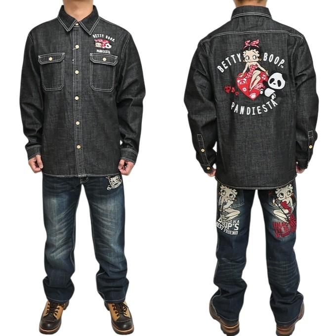 パンディエスタ ジャパン ベティブープ 516601 デニムシャツ 長袖シャツ ハート ベティちゃん PANDIESTA JAPAN メンズ | PANDIESTA | 07