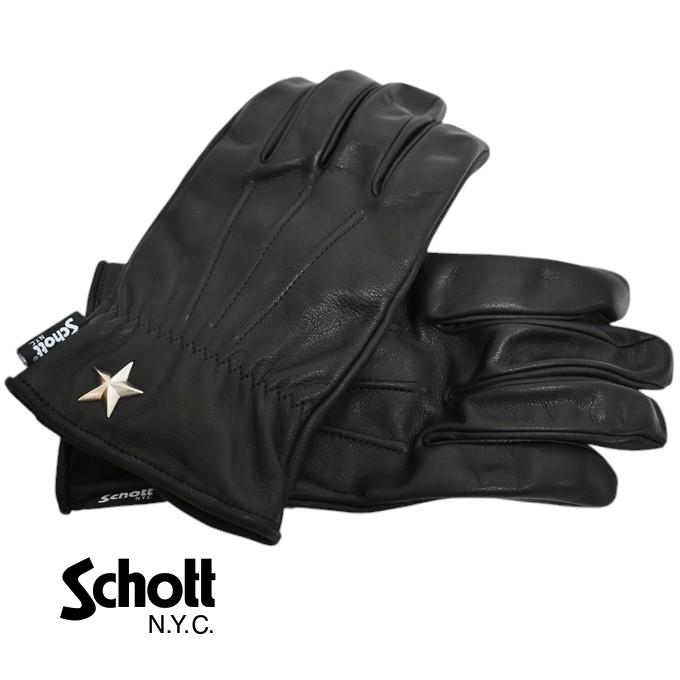 新品　Schott レザーグローブ ブラック ワンスター Schott N.Y.C（ショット） Schott NYC 782-4970042 ワンスター