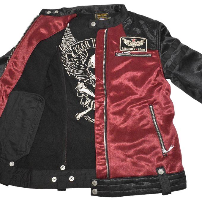 Vanson シングルライダース　ジャケット 楽天市場】当店別注 バンソン VANSON ABV-307 ワイン色 ボンディング