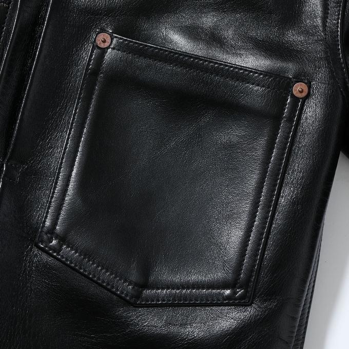 BUZZ RICKSON'S バズリクソンズ BR80665 ブラック レザー ブラウス 1st