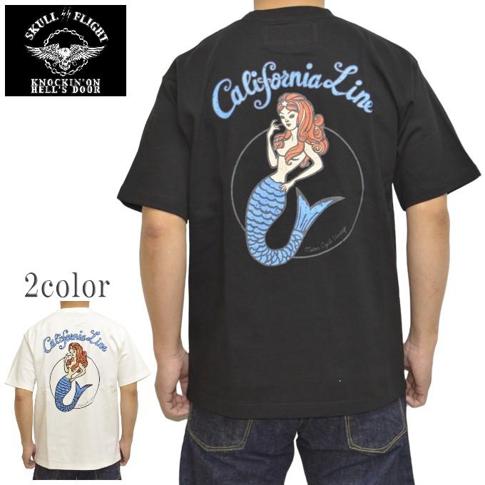 d.i.a. スカルマーメイドプリント Tシャツ 半袖 SKULL FLIGHT（スカルフライト） CALIFORNIA LINE カリフォルニア