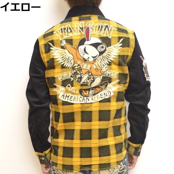 VANSON バンソン&times;クローズ WORST CRV-932 細コールチェック柄シャツ 長袖シャツ T.F.O.A 武装戦線 メンズ トップス