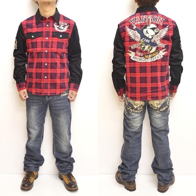 VANSON バンソン&times;クローズ WORST CRV-932 細コールチェック柄シャツ 長袖シャツ T.F.O.A 武装戦線 メンズ トップス