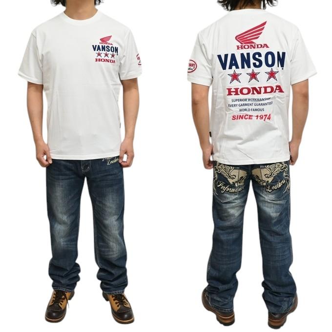 VANSON（バンソン） VANSON HRV-2508 半袖Tシャツ 天竺半袖TEE ホンダ