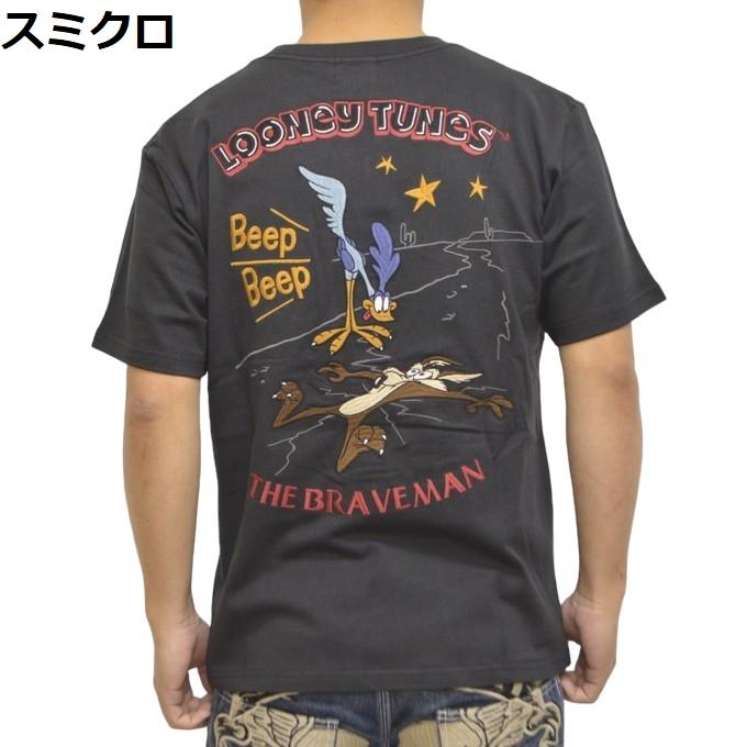 ブレイブマン ルーニーテューンズ LTB-2408 半袖Ｔシャツ 天竺半袖TEE ロードランナー ワイリーコヨーテ BRAVE MAN LOONEY TUNES トップス メンズ｜roughriders｜02