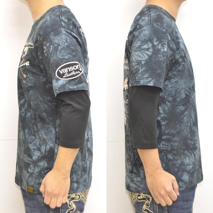VANSON（バンソン） VANSON NVST-2204 ベア天7分袖Tシャツ フェイク袖