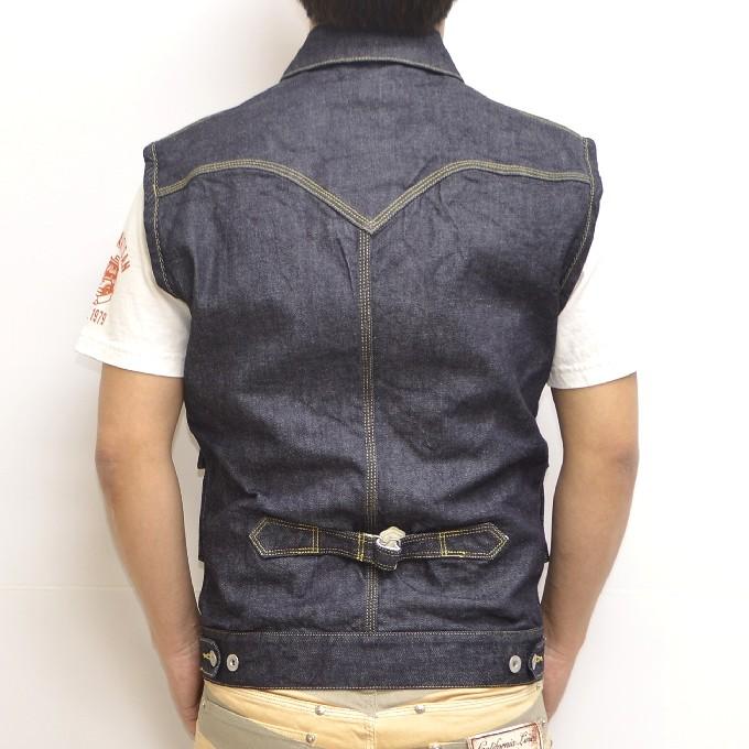 スカルフライトデニムベストサイズ40 SKULL FLIGHT/スカルフライト】ベスト/DENIM CLUB ZIP VEST