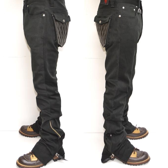 SKULL FLIGHT/スカルフライトストレッチ\"(レザーポケットブーツカット SKULL FLIGHT スカルフライト ブーツカット ストレッチ レザー