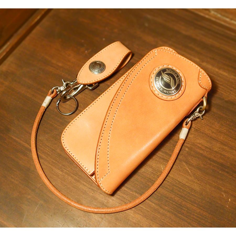 牛革サドルレザー　長財布　ロングウォレット　バイカー　ハンドメイド　ナチュラル シースデュラブル ロングウォレット Bタイプ ナチュラル ○ バイカーズ