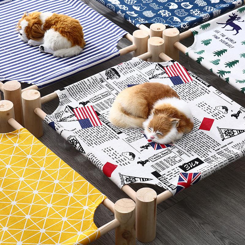 メイルオーダー ペットベッド ハンモック ペット用 夏用 猫用 犬用 小型犬 涼しい おしゃれ 木製 暑さ対策 快適 猫用品 洗濯ok 可愛い 取り付け 簡単 日光浴 寝具 未使用品
