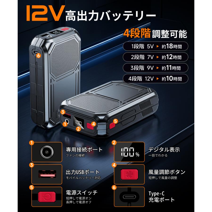 【2026最新】 空調服 ファン バッテリー セット 6段階調整 PSE認証済み 正規品】空調ウェア 空調作業服 2026最新 フルセット ファン付き作業服