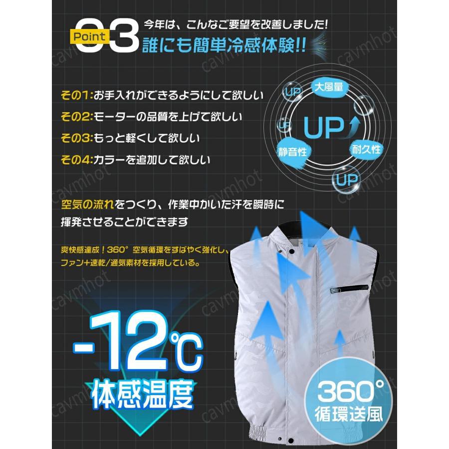 正規品】最新モデル 空調作業服 ベスト ファン付きベスト 22V 30000mAh