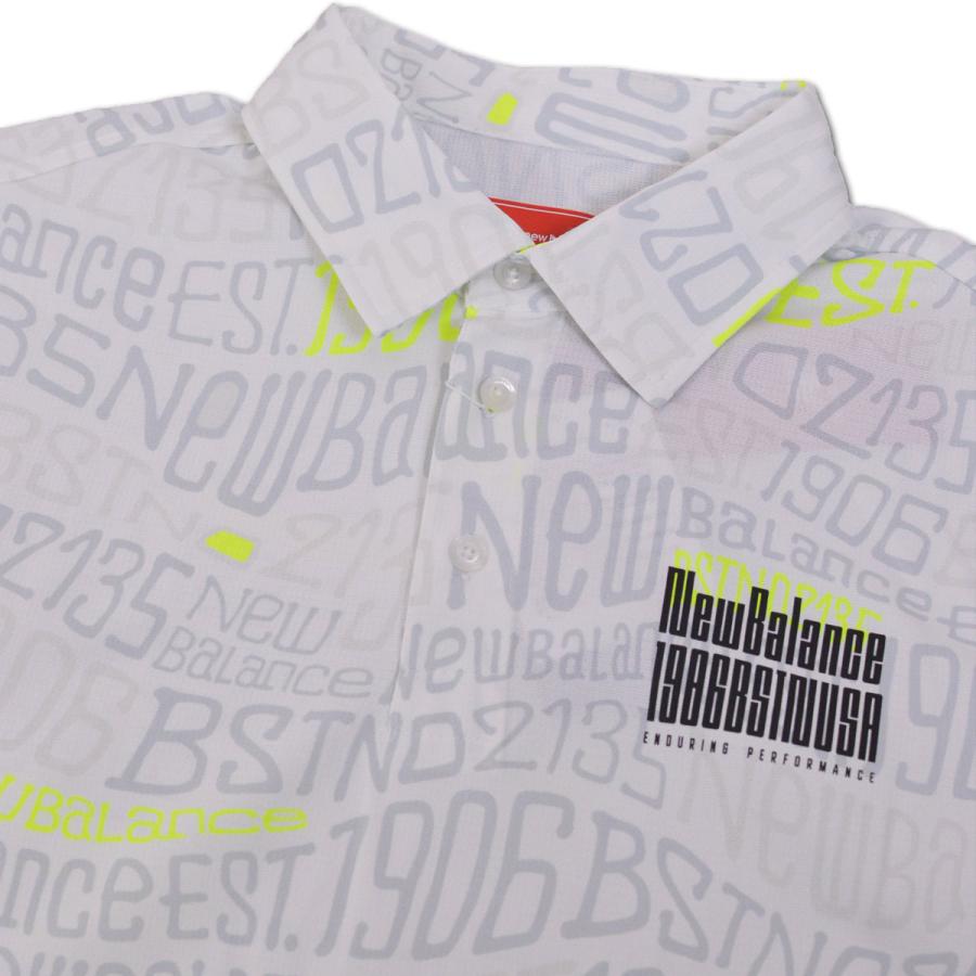 【美品】NEW BALANCE GOLF ゼブラボーダー柄 半袖ポロシャツ L New Balance ニューバランス SPORT チェッカー ロゴ千鳥格子柄
