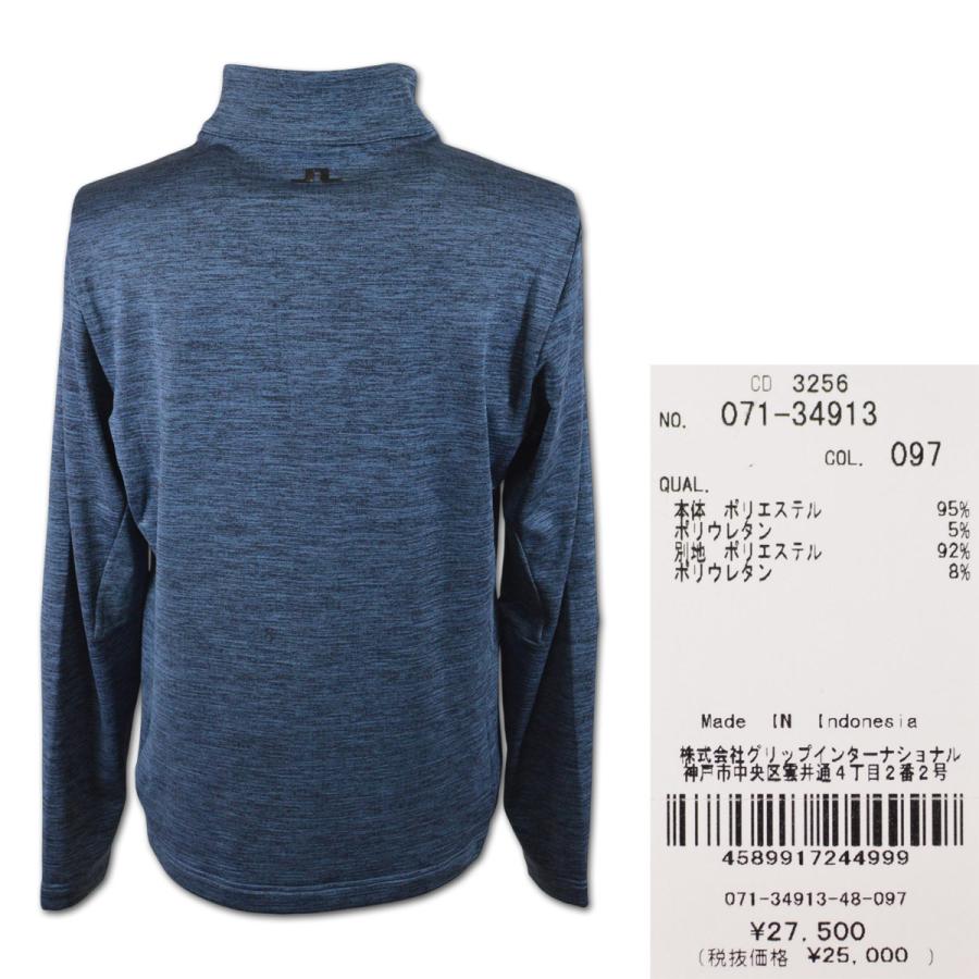 J.リンドバーグ 長袖ハーフジップシャツ メンズ ゴルフ ゴルフウェア J.LINDEBERG 秋冬用 紺 M L 071-34913-97の画像