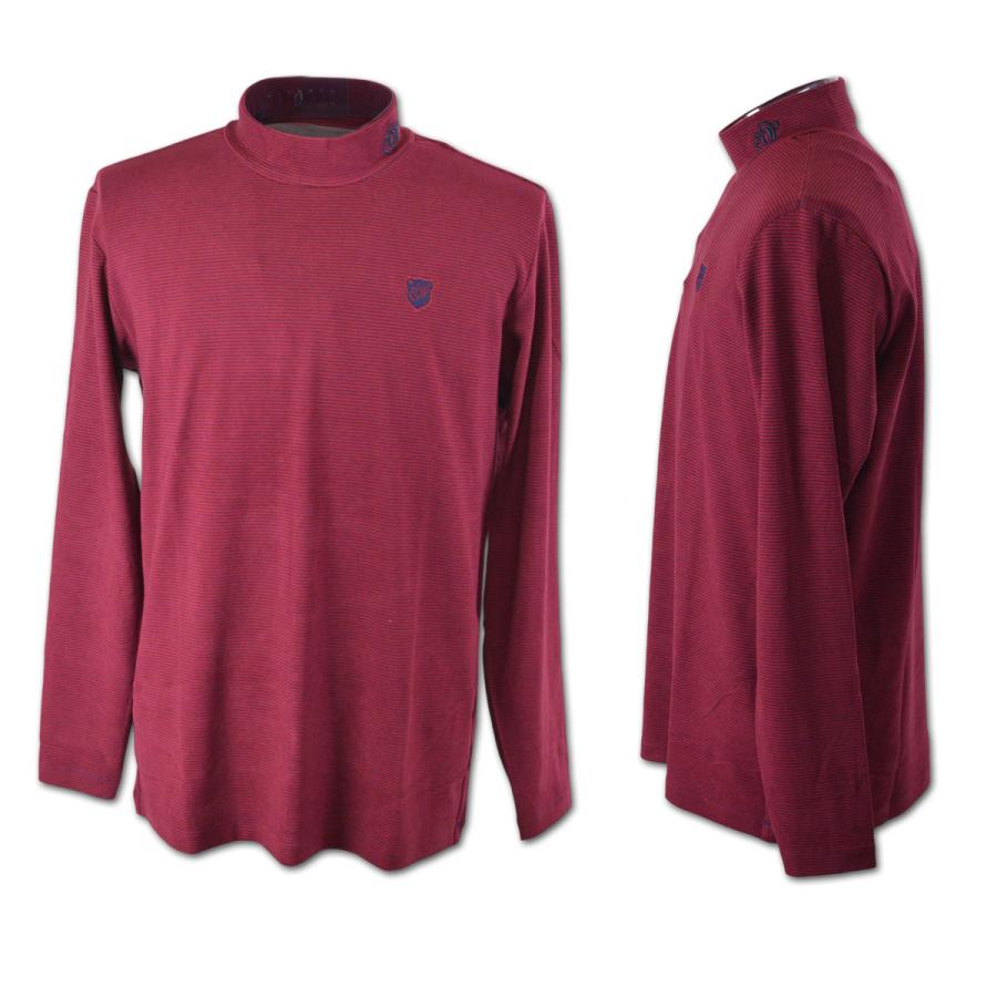 サイズ：1 ZOY ゾーイ  ハイネック 長袖Tシャツ  レッド系 [240101431692] ゴルフウェア メンズ ストスト サイズ：1 ZOY ゾーイ ハイネック 長袖Tシャツ レッド系