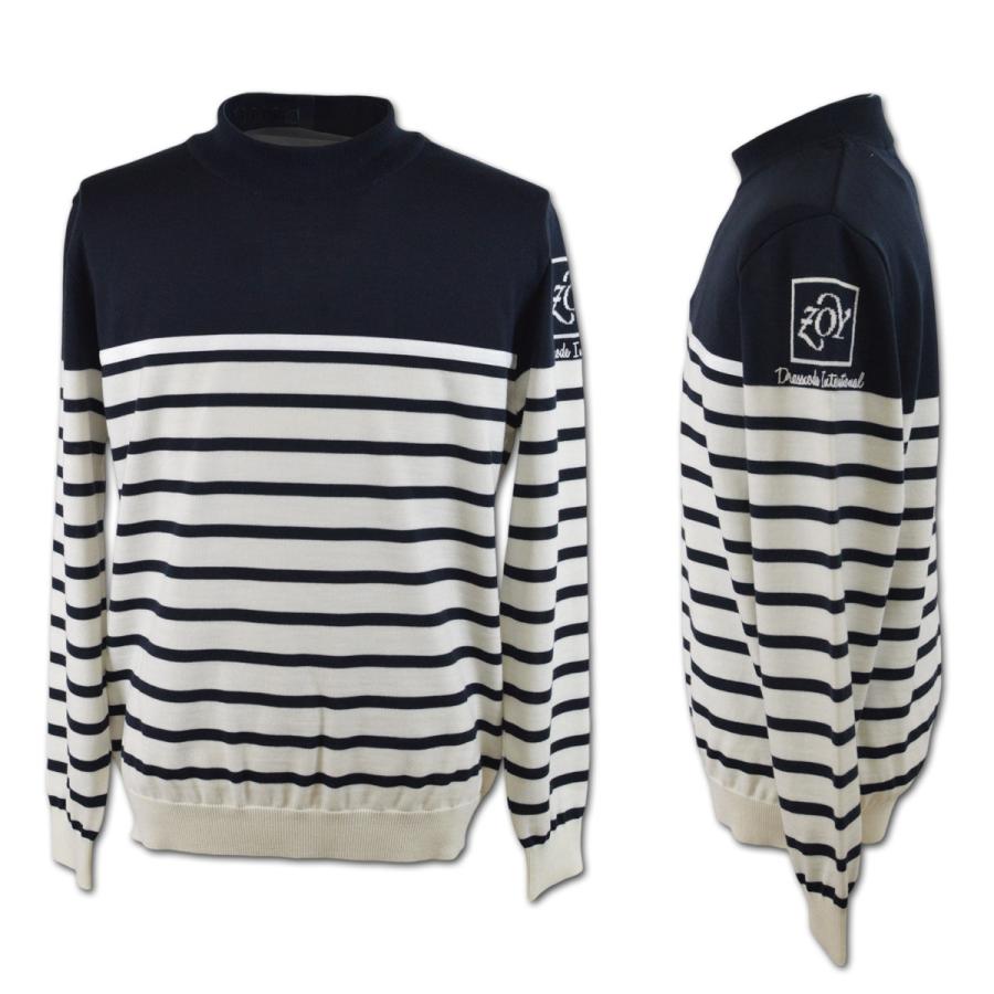 ZOY（ゾーイ） セーター メンズ 秋冬用 紺 M L 071444708-85 : ROUND