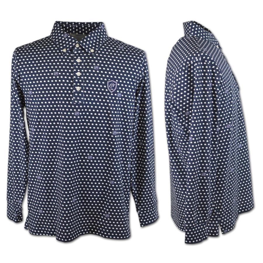 ZOY（ゾーイ） 長袖ポロシャツ ポロ ドット ゴルフ ゴルフウェア