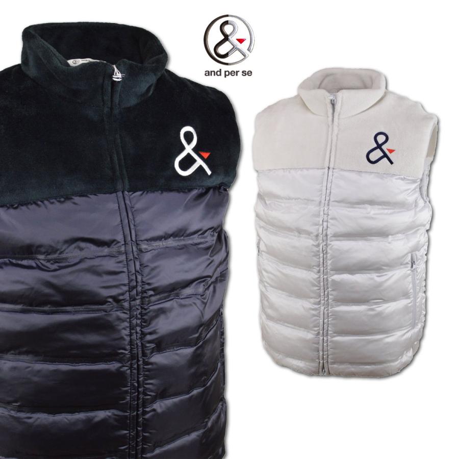 アンパスィ メンズ ダウンベスト M L ゴルフウェア Andperse 1009g5 1009g5 Round Over 通販 Yahoo ショッピング
