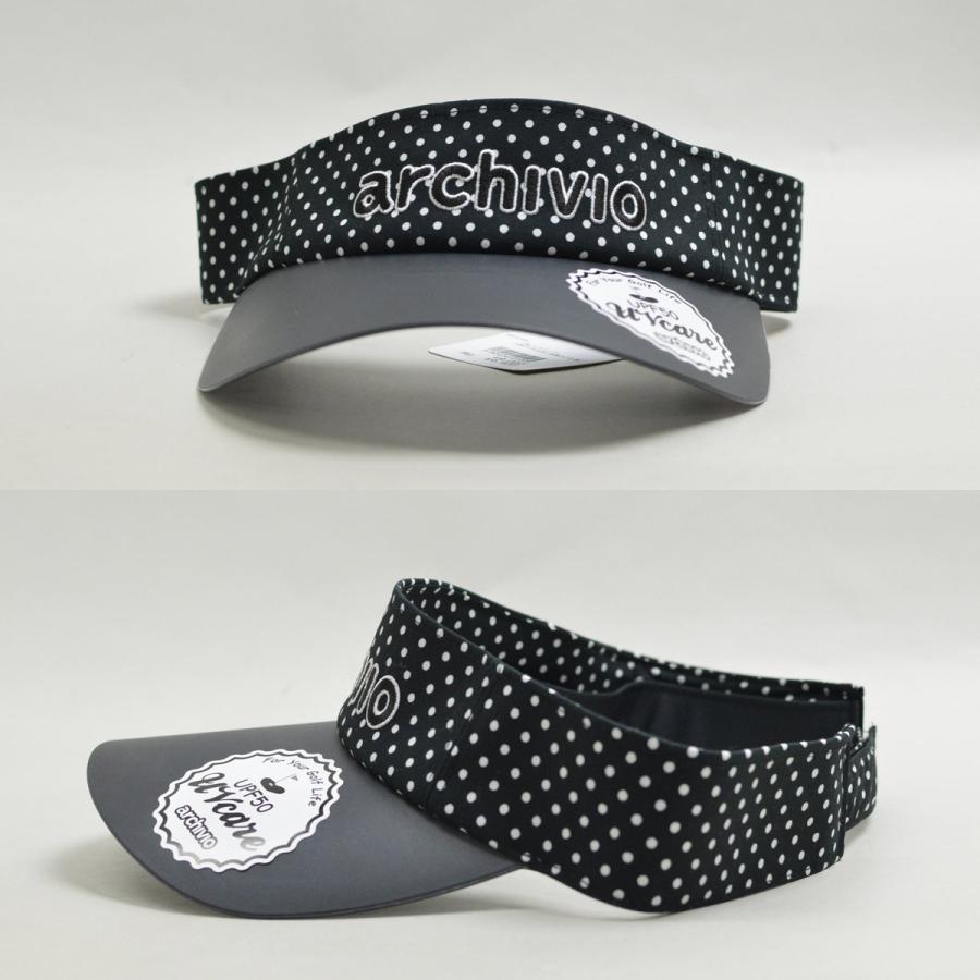 アルチビオ　サンバイザー　黒 archivio アルチビオ サンバイザー レディース グレー 黒 白