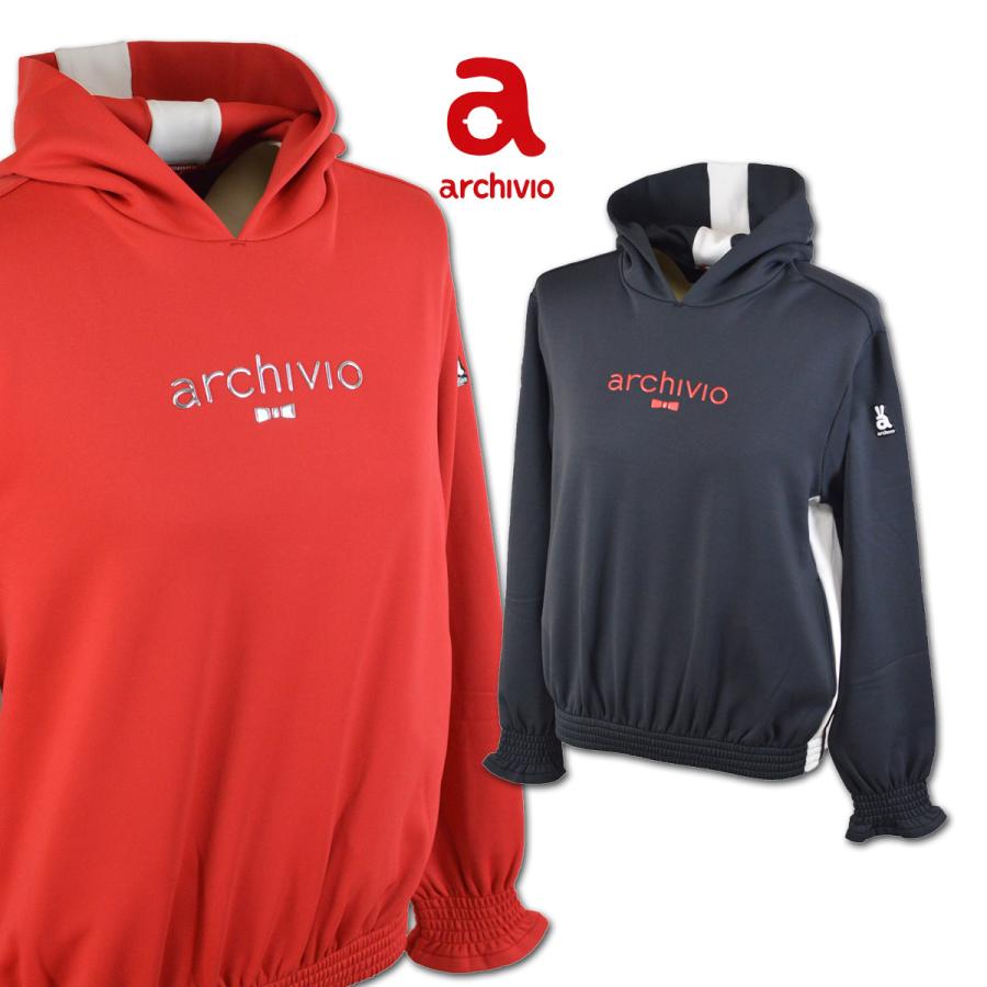 archivio アルチビオ アウトレット パーカー レディース 秋冬用 黒 赤 