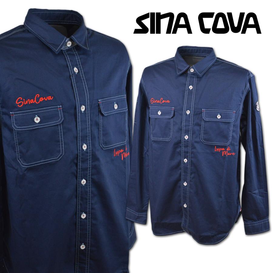 SINA COVA（シナコバ） 長袖シャツ メンズ アウトレット 紺 M L 