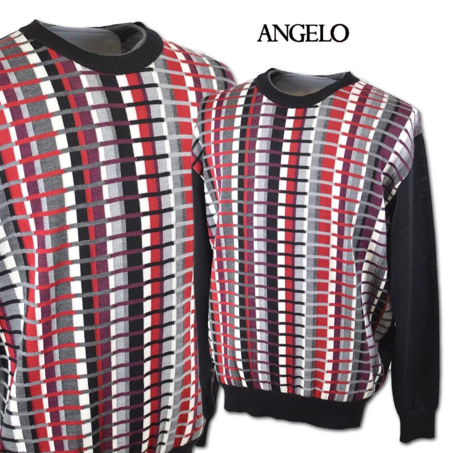 ANGELO アンジェロ セーター メンズ 秋冬用 黒 L LL 25-7001-04-05 