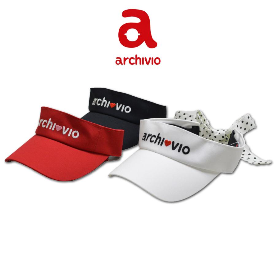 archivio アルチビオ サンバイザー レディース 黒 白 赤 250314 archivio アルチビオ サンバイザー レディース 黒 白 赤 250314