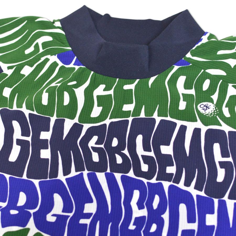 グリーンエッジモンキーズ 半袖プルオーバー ゴルフ ゴルフウェア メンズ M L LL 紺 茶 Original print mock neck GREEN EDGE MONKEYS 60353010の画像
