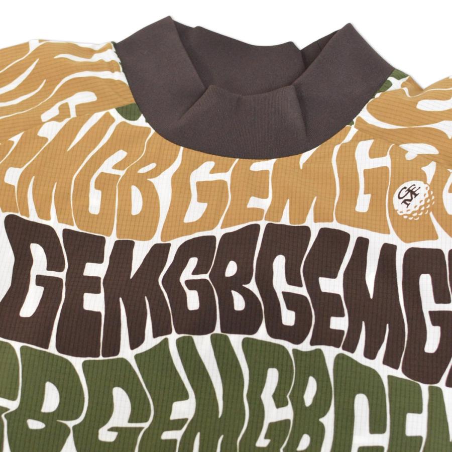 グリーンエッジモンキーズ 半袖プルオーバー ゴルフ ゴルフウェア メンズ M L LL 紺 茶 Original print mock neck GREEN EDGE MONKEYS 60353010の画像