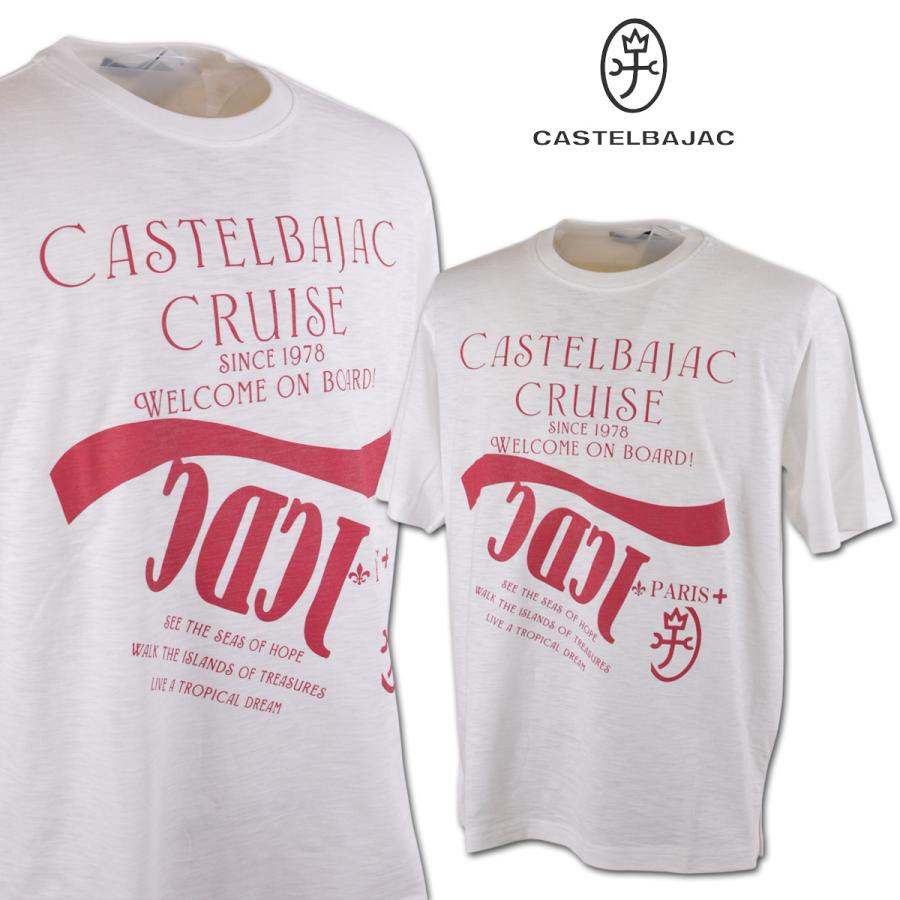 CASTELBAJAC（カステルバジャック） 半袖Tシャツ メンズ 春夏用 白 M L