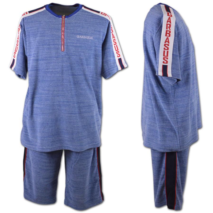 アンジェロ ガルバス 上下セット Tシャツ ショートパンツ メンズ 春夏用 白 青 ブルー M L 91-6303-03の画像