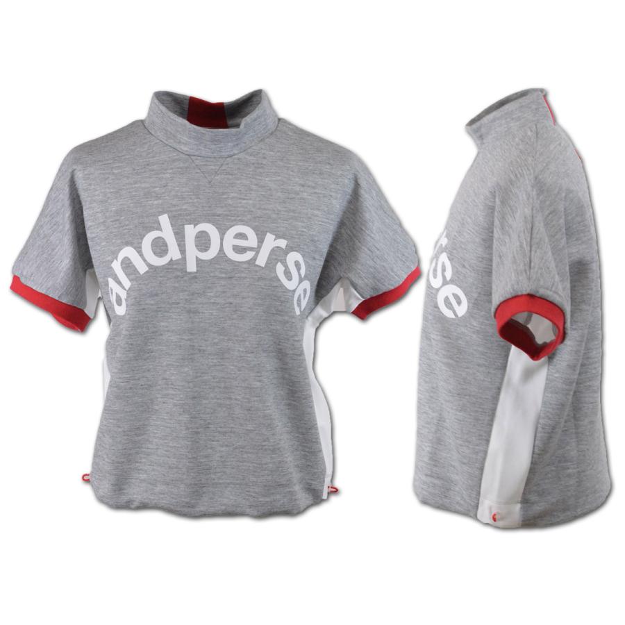 and per se アンパスィ 半袖ハイネックシャツ レディース (M)(L