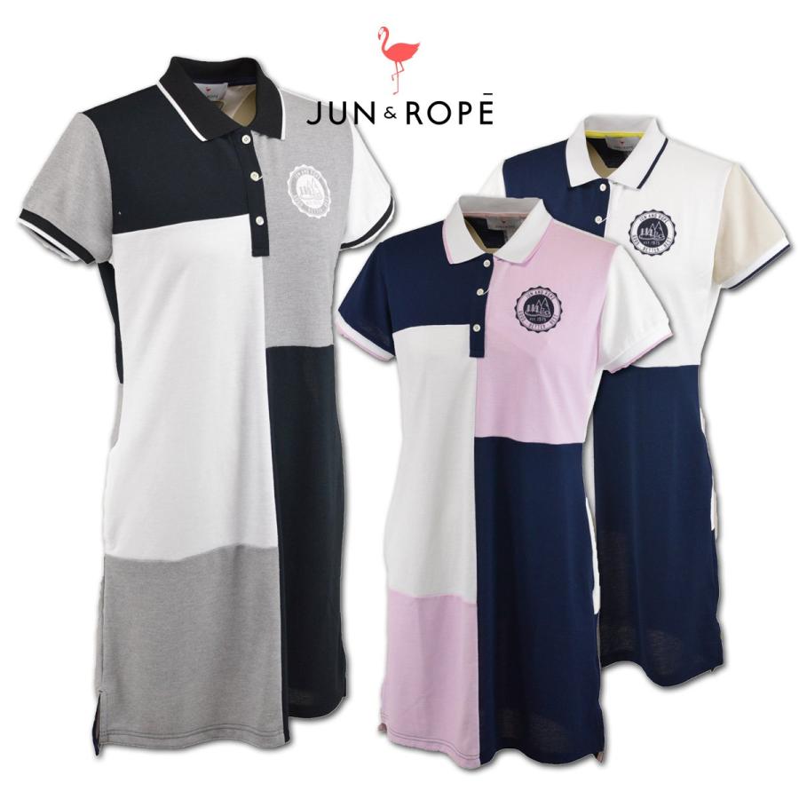 ジュンアンドロペ レディース 半袖ポロワンピース M L ゴルフウェア ジュン ロペ Jun Rope Ere Ere Round Over 通販 Yahoo ショッピング