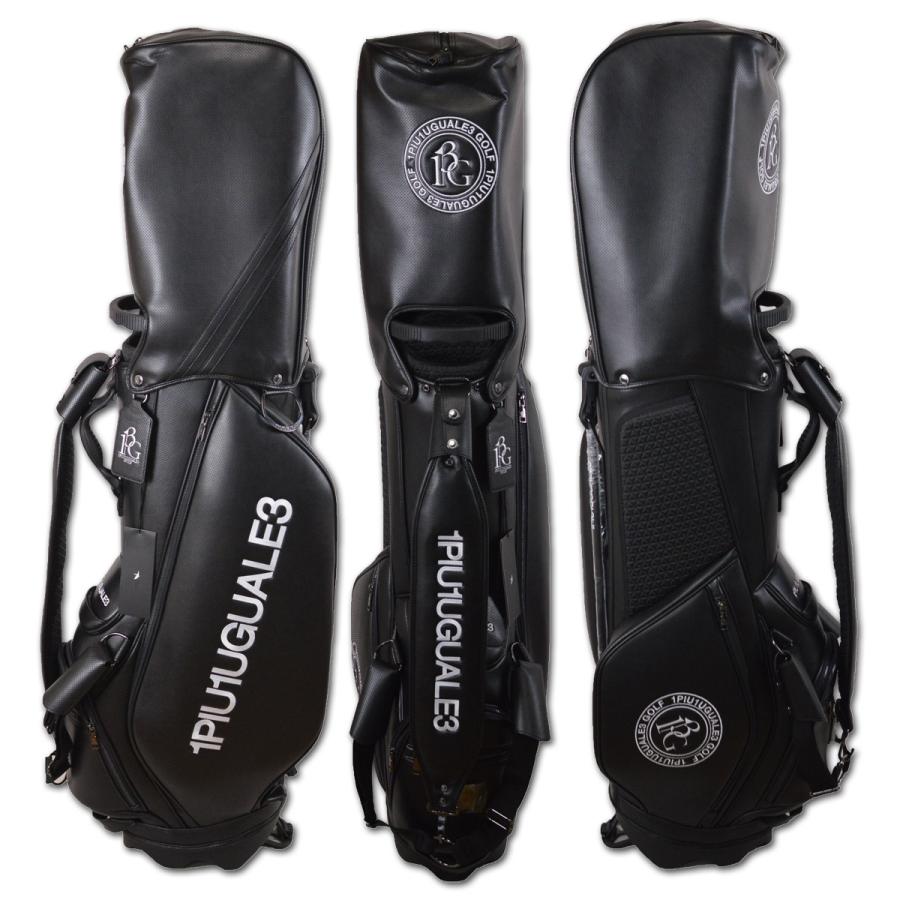 1PIU1UGUALE3 GOLF キャディバッグ スタンド式 メンズ 黒 白 1PIU1UGUALE3 GOLF キャディバッグ スタンド式 メンズ 黒 白