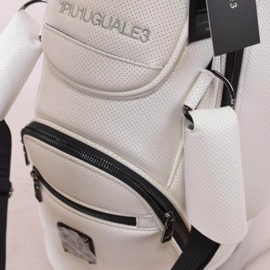 1PIU1UGUALE3 GOLF キャディバッグ スタンド式 メンズ 黒 白 1PIU1UGUALE3 GOLF キャディバッグ スタンド式 メンズ 黒 白