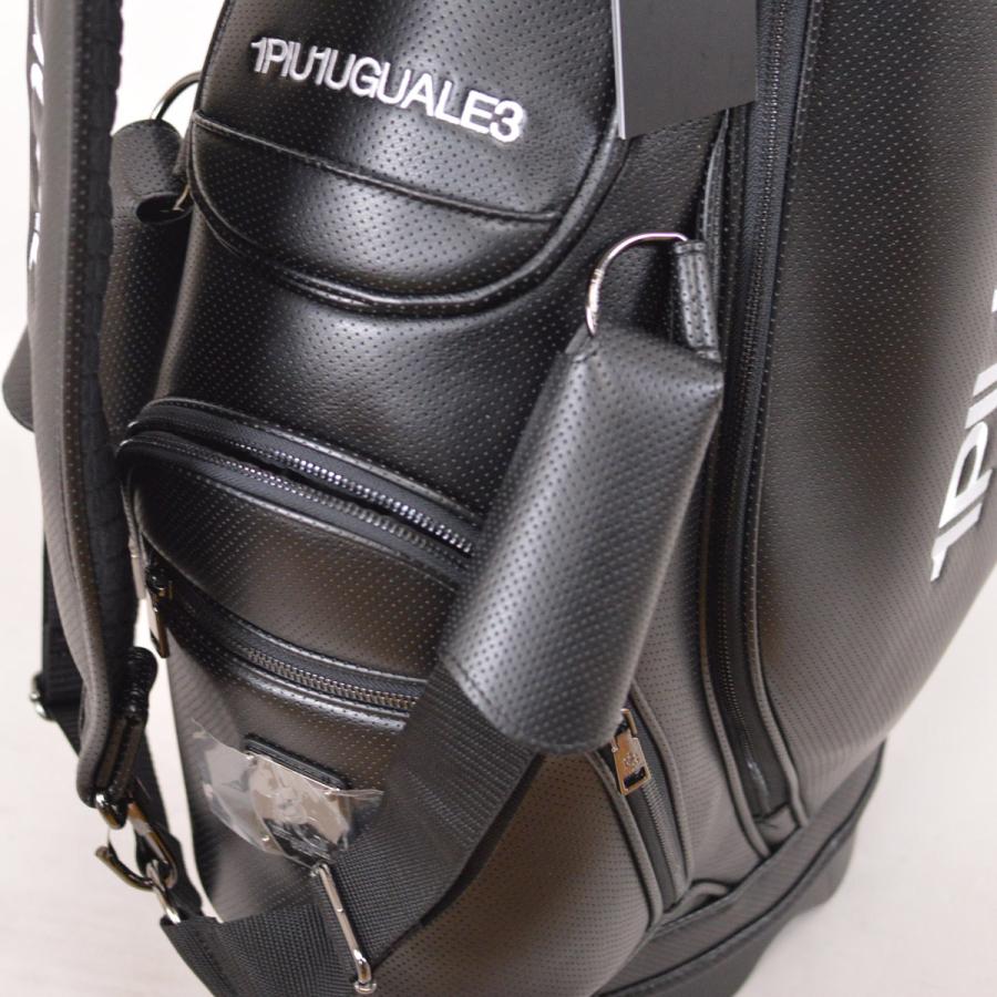 1PIU1UGUALE3 GOLF キャディバッグ スタンド式 メンズ 黒 白 1PIU1UGUALE3 GOLF キャディバッグ スタンド式 メンズ 黒 白