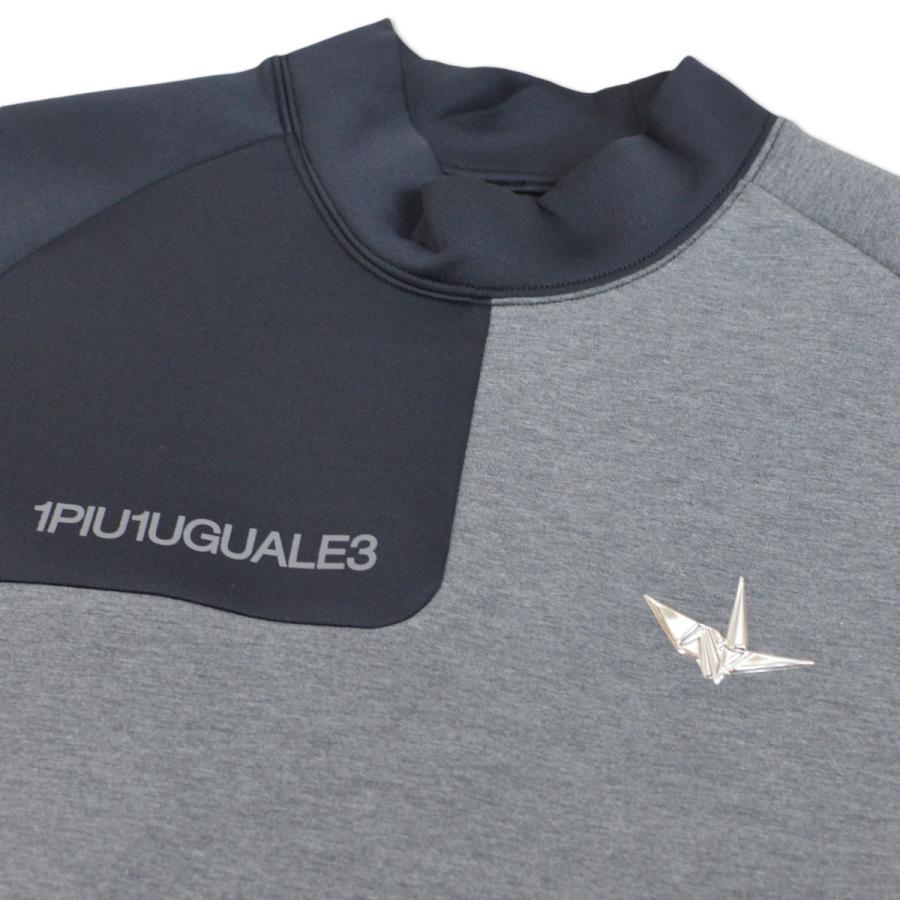 1PIU1UGUALE3 GOLF 長袖ハイネックシャツ メンズ 秋冬用 黒 M L grt238
