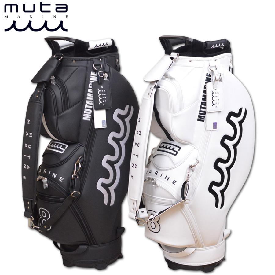 muta ゴルフキャディバッグ ヘッドカバーセット muta キャディバッグ ヘッドカバーセット ゴルフ メンズ 白 黒 8.5