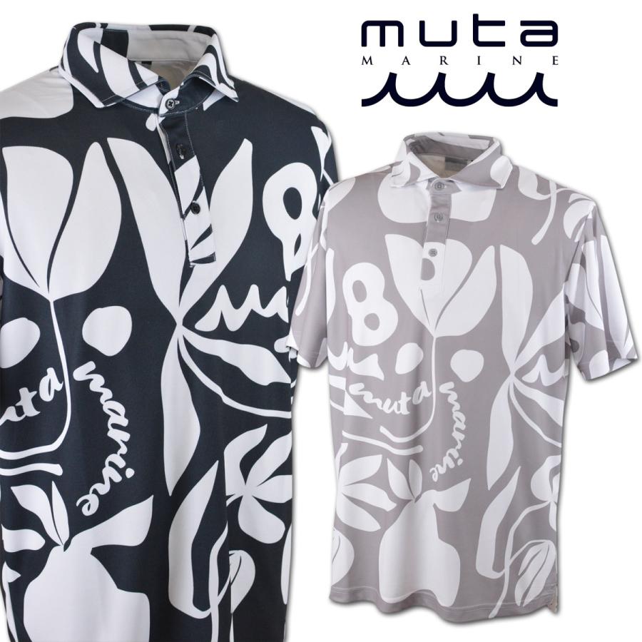 muta marine golf フローラルポロシャツ　美品 ❁⃘*.ﾟフローラルPOLOシャツ❁⃘*.ﾟ Color グレー、ベージュ
