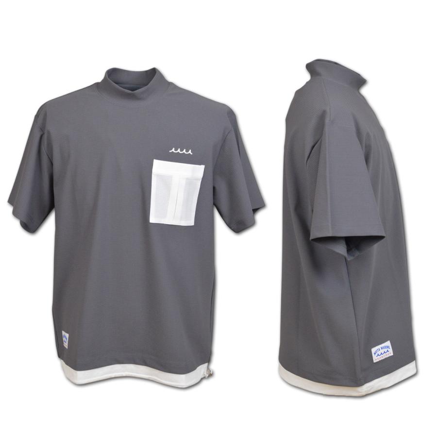 MUTA ムータ　グレー ハイネックシャツ サイズ6 muta（ムータ） 半袖ハイネックシャツ ゴルフ ゴルフウェア ACANTHUS